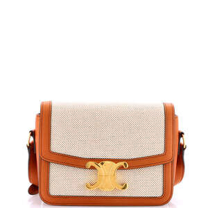 Celine Teen Triomphe Shoulder Bag Canvas with Leather